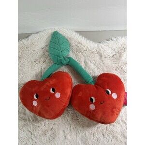 Cherries Heart Pillow Issac Mizrahi Stuffed Cute Decor Valentines Summer Red